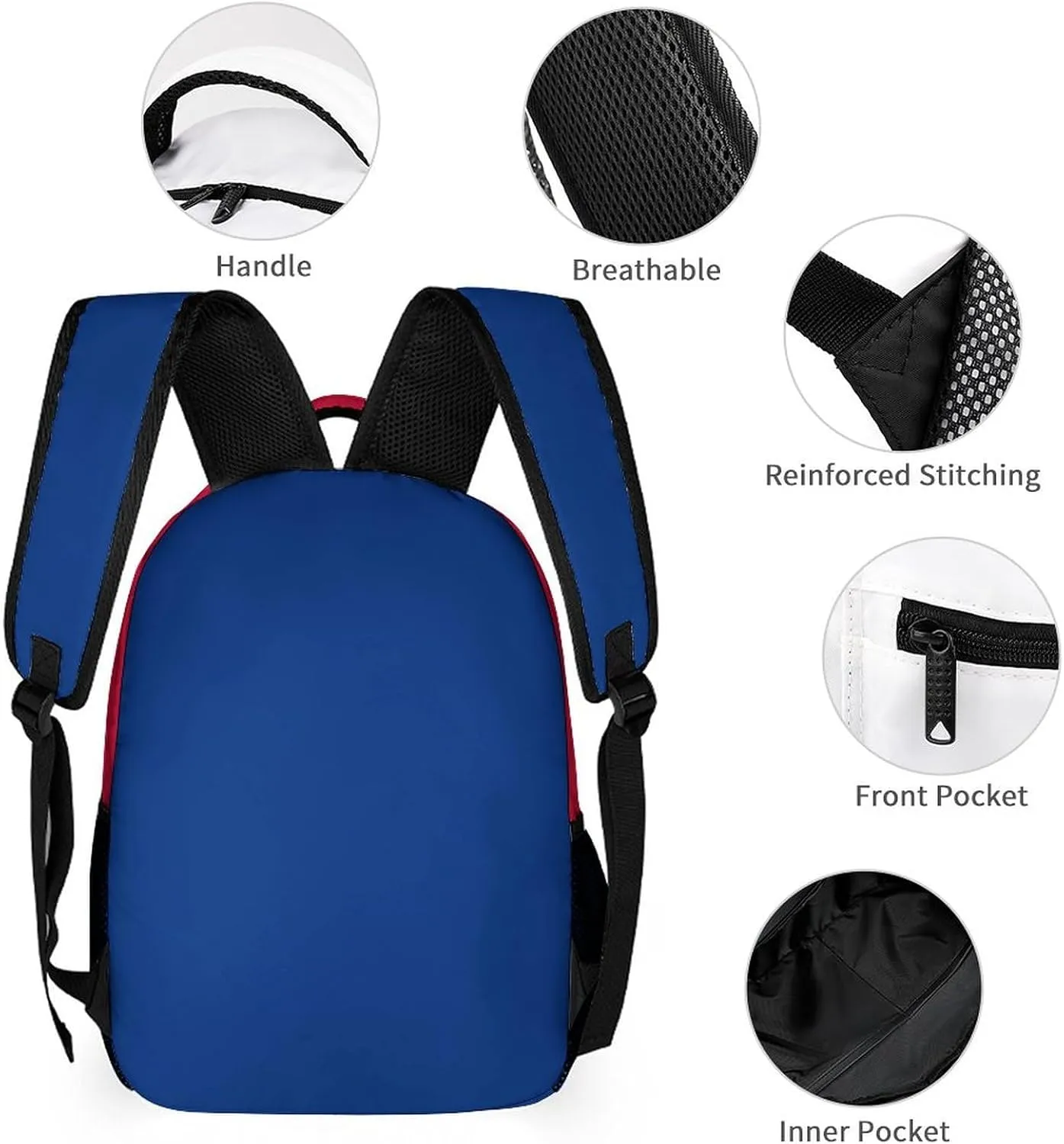 Generic Custom Backpack High Capacity Bag Football Fans Gifts for Men Women Teenager, Add Name & Number, Buf04-b