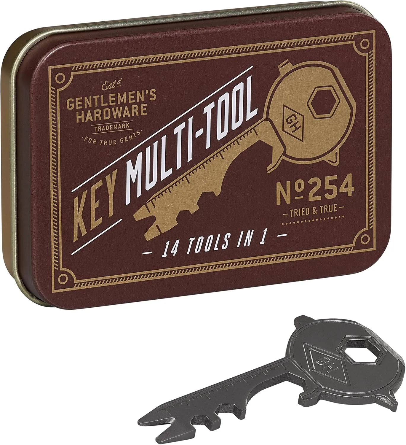 Gentlemen's Hardware 14 Function Stainless Steel Key Multi Tool