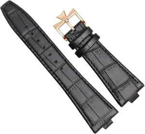 Genuine Leather Strap For Vacheron Constantin 4500V 5500V P47040 Overseas Series Watch Band With Stainless Steel Buckle