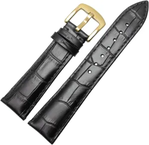 Genuine Leather Watchband Men Black Brown 19mm 20mm 21mm 22mm Soft Strap Watch Accessories and Steel Metal Needle Buckle
