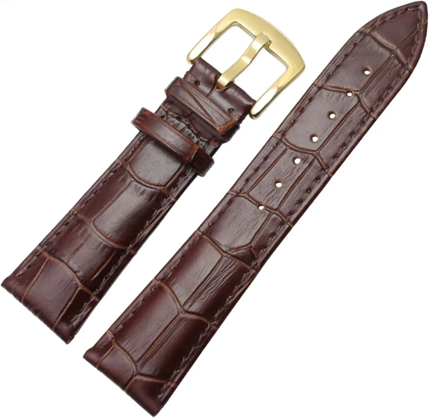 Genuine Leather Watchband Men Black Brown 19mm 20mm 21mm 22mm Soft Strap Watch Accessories and Steel Metal Needle Buckle