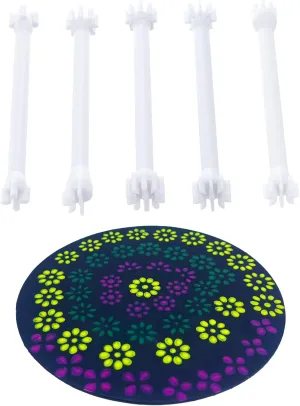 GEOCCI Flower Petal Tools for dot Painting, 10 Petal Dotting Tool, Double Sided Flower Tools, Floral Stamps for Card Making.
