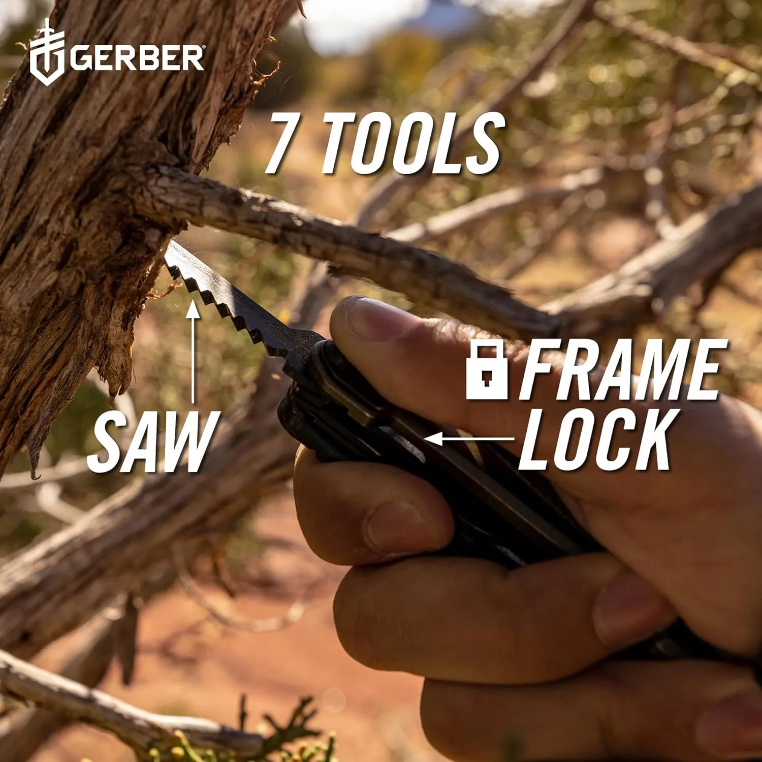 Gerber Gear Armbar Scout 7-in-1 Multi-tool - 2.5" Plain Edge Blade, Hammer, Scissor, Saw - EDC Gear and Equipment - Onyx