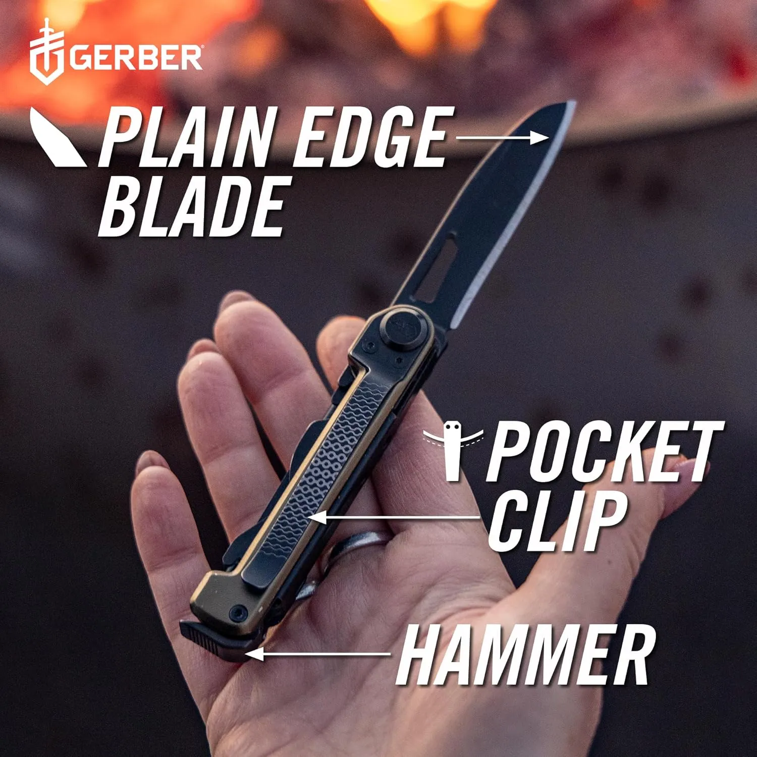 Gerber Gear Armbar Scout 7-in-1 Multi-tool - 2.5" Plain Edge Blade, Hammer, Scissor, Saw - EDC Gear and Equipment - Onyx