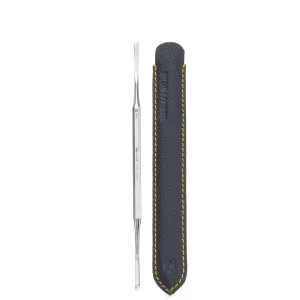 GERMANIKURE Rounded Double Spatula Implement for Ingrown Toenails in Leather Case, Podiatry Pedicure Tool Made in Solingen Germany