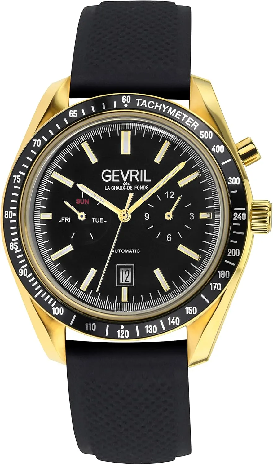 Gevril Men's Lenox Swiss Automatic Watch, Rubber Strap with Buckle