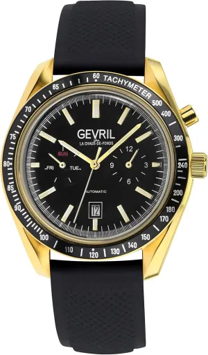 Gevril Men's Lenox Swiss Automatic Watch, Rubber Strap with Buckle