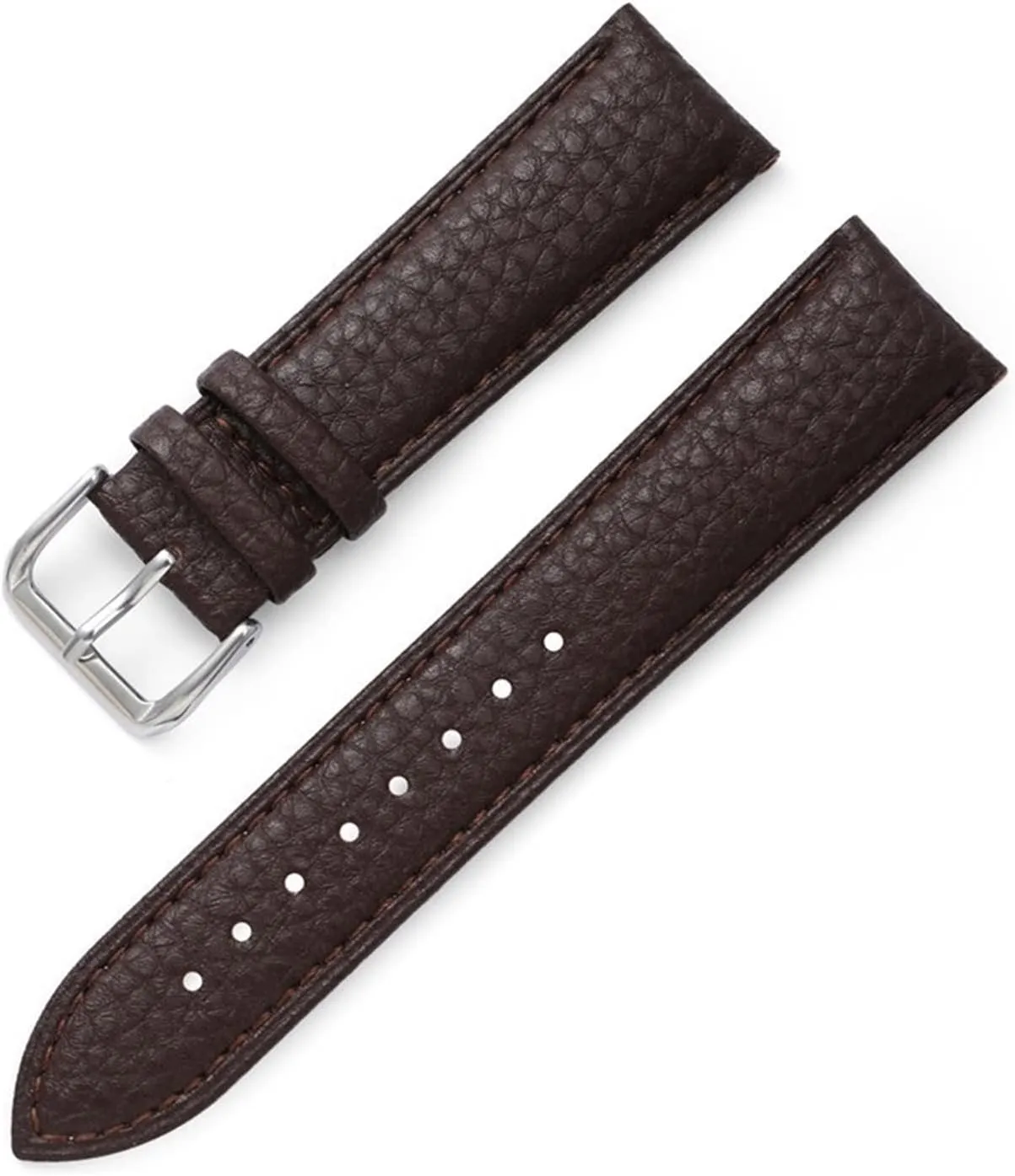 GGZONE RHAIYAN Genuine Leather Watchband Calfskin Men Women Replace Watch Band 14mm 16mm 18mm 20mm 22mm with Steel Buckle Watch Strap Specific (Color : Brown, Size : 20mm)