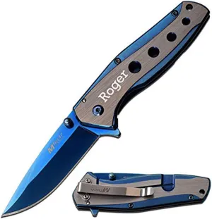 GIFTS INFINITY Free Engraving Pocket Folding Knife (MT-A1044BL)