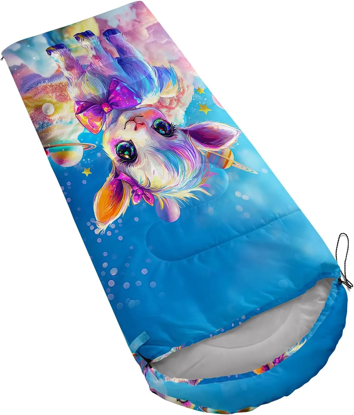Girls Unicorn Camping Sleeping Bag,Lightweight & Waterproof,3 Season Warm & Cold Weather,Portable,Beautiful Purple Lavender Sleeping Bag for Boys Girls Adults,Traveling,Camping,Hiking