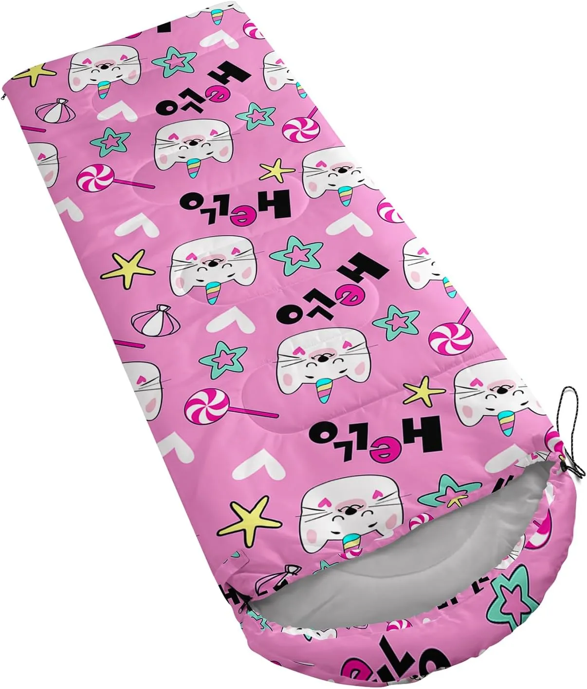 Girls Unicorn Camping Sleeping Bag,Lightweight & Waterproof,3 Season Warm & Cold Weather,Portable,Beautiful Purple Lavender Sleeping Bag for Boys Girls Adults,Traveling,Camping,Hiking