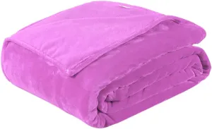 GLEAVI Warm Flannel Fleece Blanket Lightweight Thick Blanket for Couch Extra Cozy and for Winter Camping and Home Use Purple