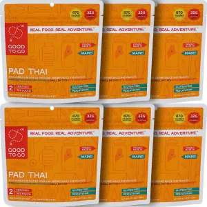 GOOD TO-GO Pad Thai (6-Pack of Double Servings) | Camping & Backpacking Food | Just Add Water Backpacking Meals | Good To-Go Dehydrated Meals Taste Better Than Freeze Dried Food