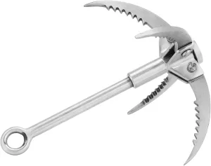 GOTOTOP Foldable Stainless Steel Grappling Hook with 4 Claws for Climbing, Grappling Hook Rock Climbing Tool with 4 Claws for Climbing, Adventure and Hanging Belay & Rigging