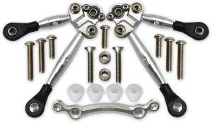 GPM Upgrades Aluminum Front Tie Rods with Stabilizer for C Hub for 1/10 4WD Ford Gt 4-TEC 2.0 (83056-4) RC Cars (Silver)