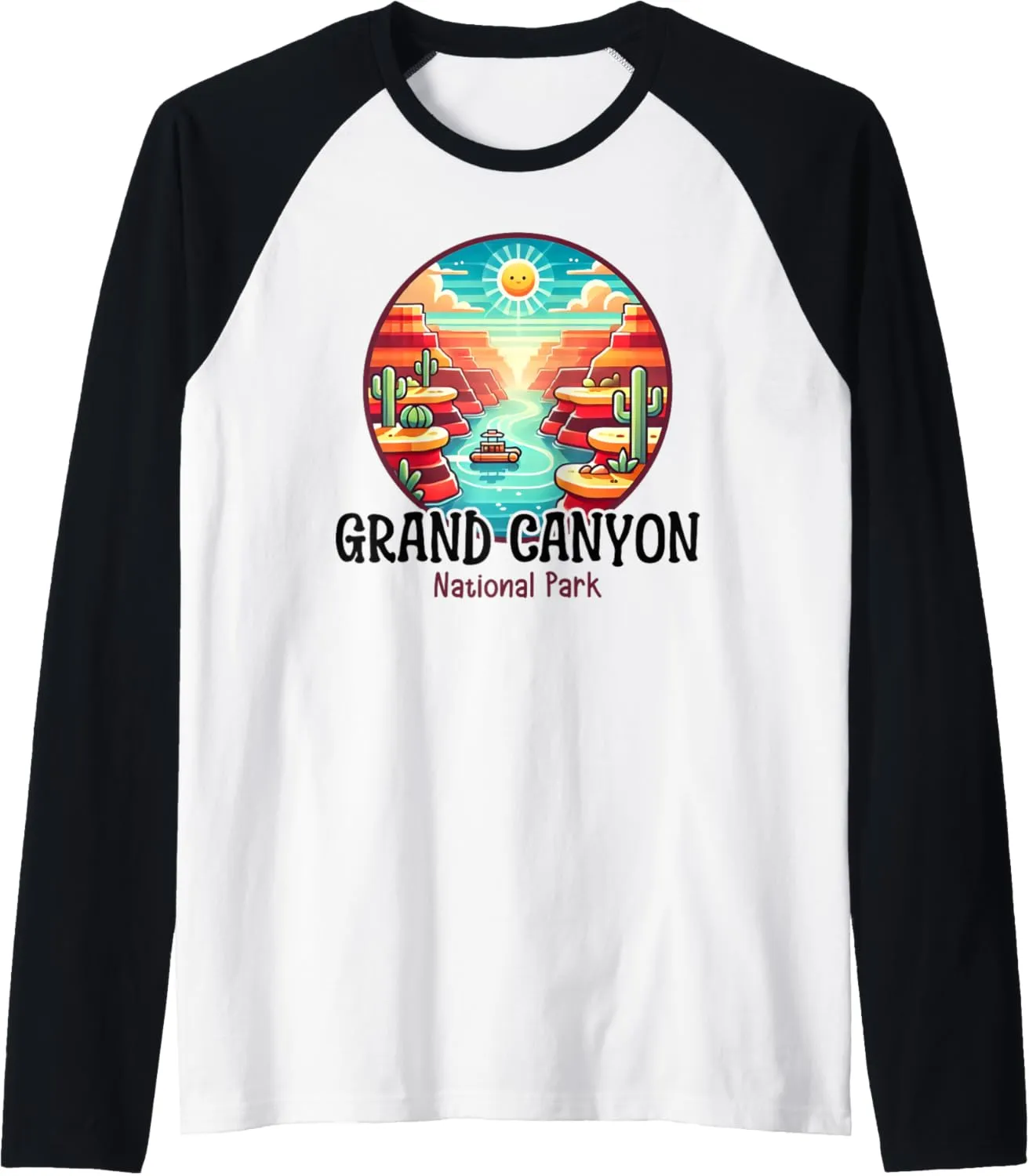 Grand Canyon National Park, Kids Toddlers, Boy Girls Funny Raglan Baseball Tee