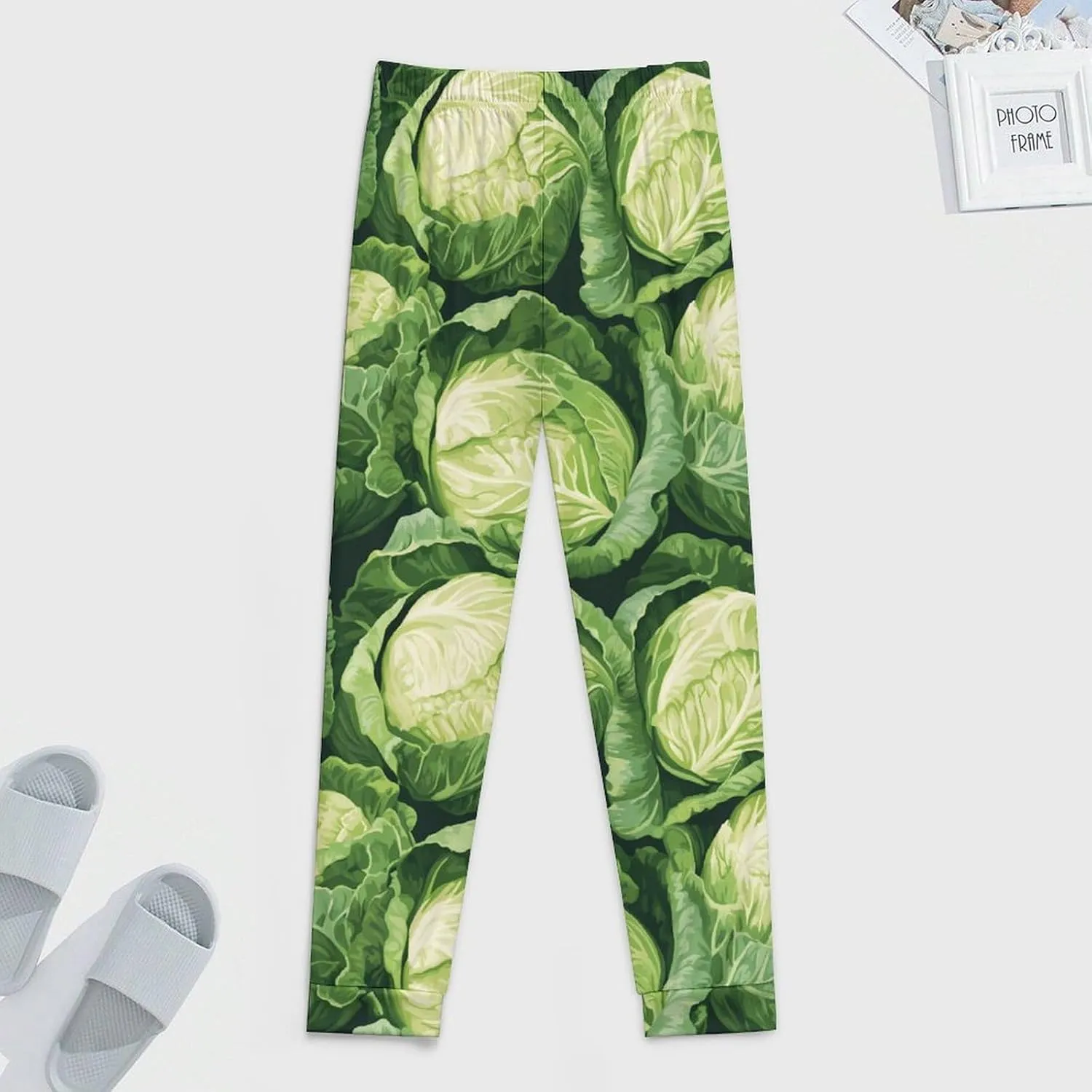 Green Cabbage Pattern Casual Pajama Pants For Men Lightweight Pjs Bottoms Soft Classic Sleepwear Lounge