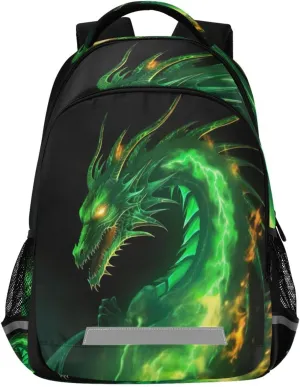 Green Dragon Design Waterproof Backpack - Casual Outdoor Sports Daypack with Ergonomic Shoulder Straps#765