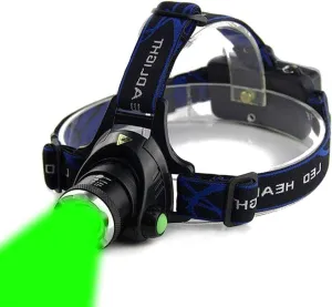 Green Light Headlamp, 3 Mode LED Headlamp, Zoomable Headlamp, Adjustable Focus LED Headlight for Astronomy, Aviation, Night Observation