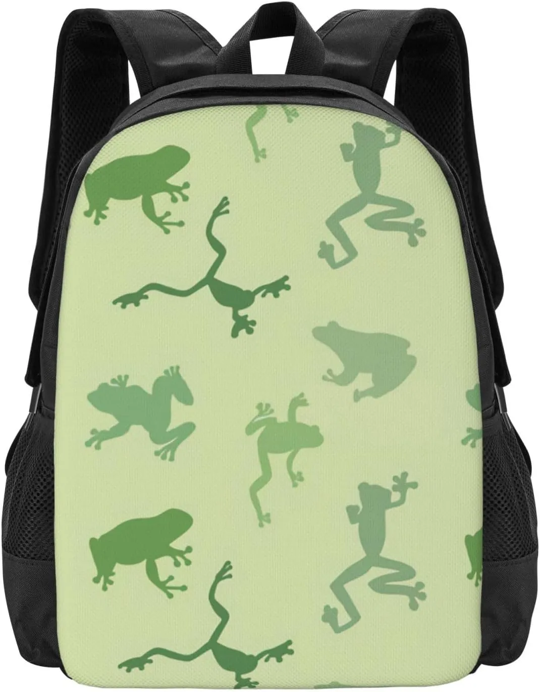 Green Silhouettes Frogs Lightweight Packable Backpack Travel Casual Large Capacity Daypack Foldable Backpack For Men Women