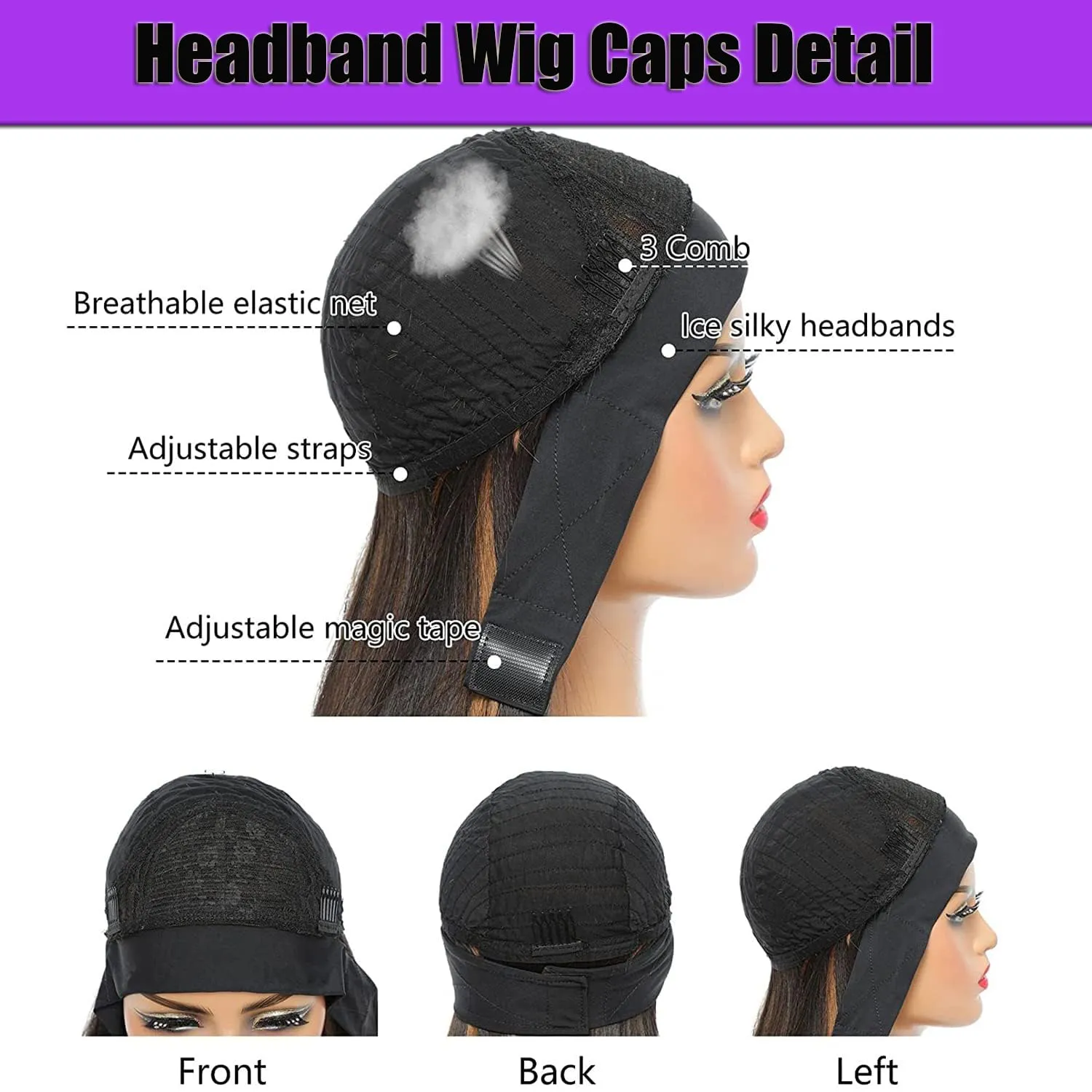 Grey Headband Wigs For Black Women Short Wavy Headband Wig 14 Inch Glueless Wig Heat Resistant Fibers Synthetic Hair Natural Look