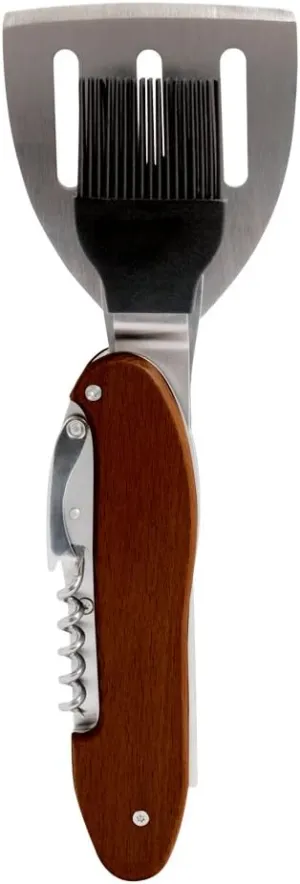 Griller Ultra 5-in-1 Grilling Multi Tool, 5-in-1 Griller Ultra is Practical Stainless steel spatula, fork flip, wine and bottle opener and basting brush …