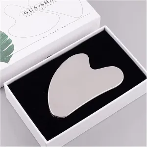 Gua sha Scraper Board Stainless Steel Facial Roller Gua Sha Tool Set Face Care Massage Crystal Jade Rose Quartz Health Anti Wrinkle Cellulite Massager Massage Tool Set