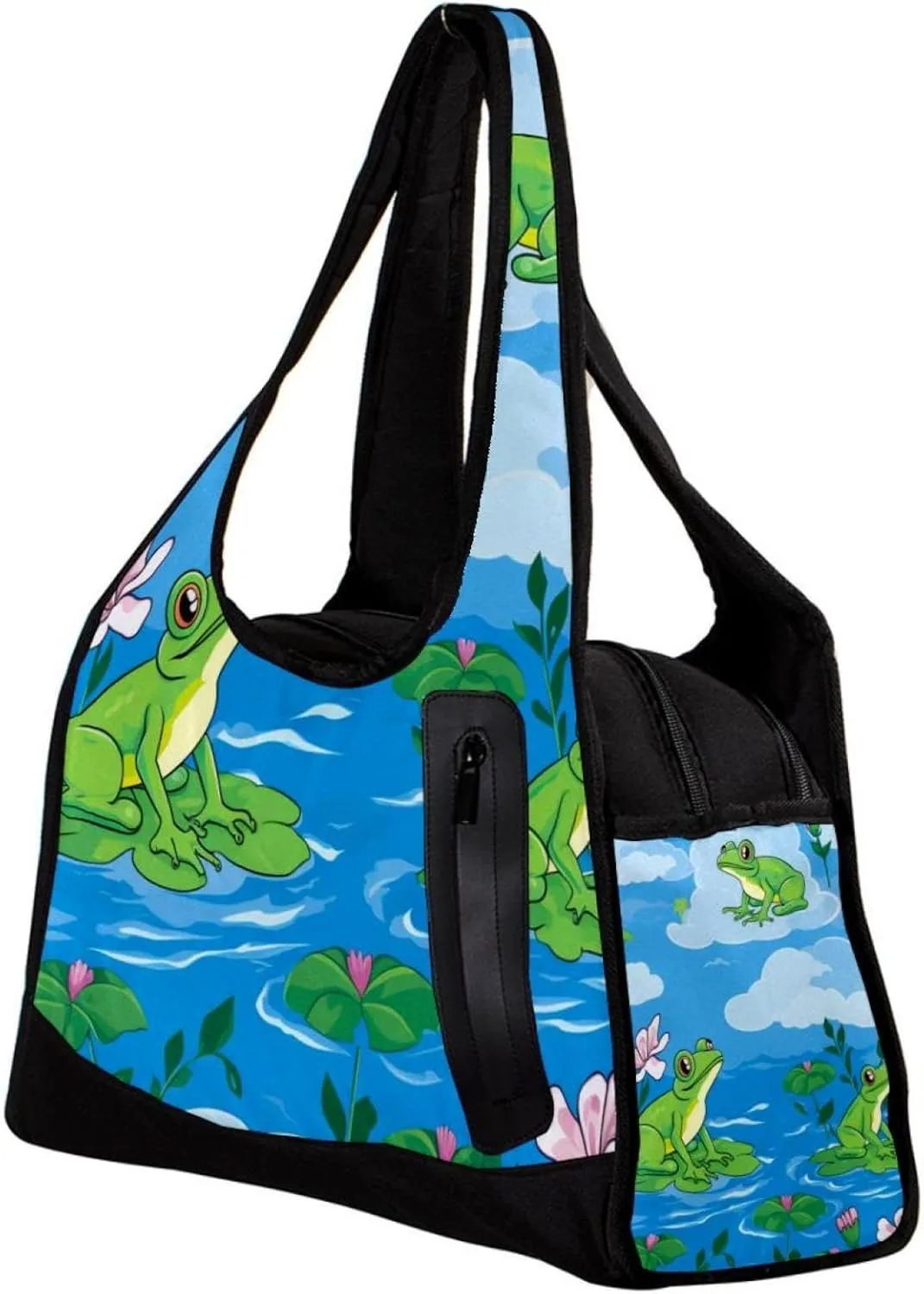 Gym Bag for Women,Small Gym Bag for Men,Frog and Lotus,Overnight Bag