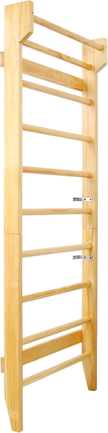 Gymnastics Wood Stall Bar, Gymnastics Swedish Ladder, Multi Use Exercise Ladder, Wall Mounted Pull Up Bar, Physical Therapy for Stretching and Various Exercises, Indoor Home Gym Workout Yoga