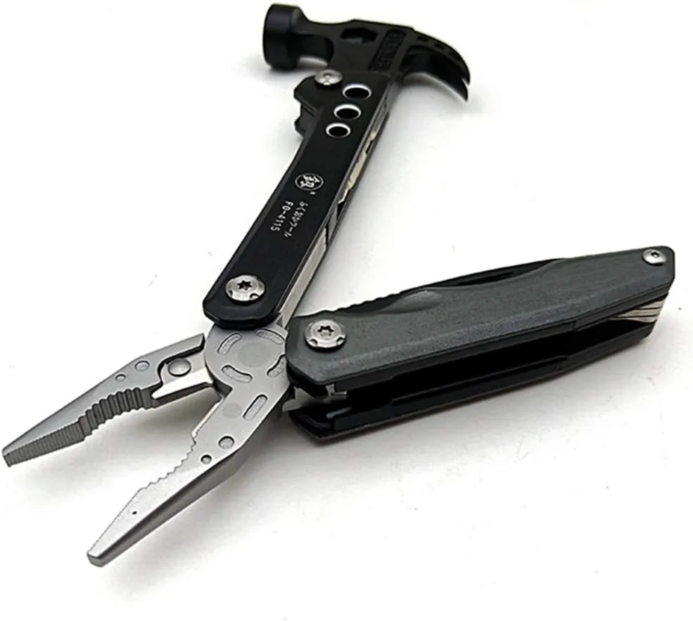 Hammer & Pliers Multi-functional Tool 14 In 1 Portable Kit for Car Emergency, Camping, Household (Hammer, Bottle Opener, Survival Camping Knife, Hand Saw) Stainless Steel