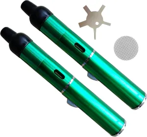 Handheld Inflatable Torch Lighter,Portable Multifunctional All-in-One Tube Built-in Detachable Lighter,Outdoor,Indoor,Camping,Candle,Birthday,Green (2PCS)