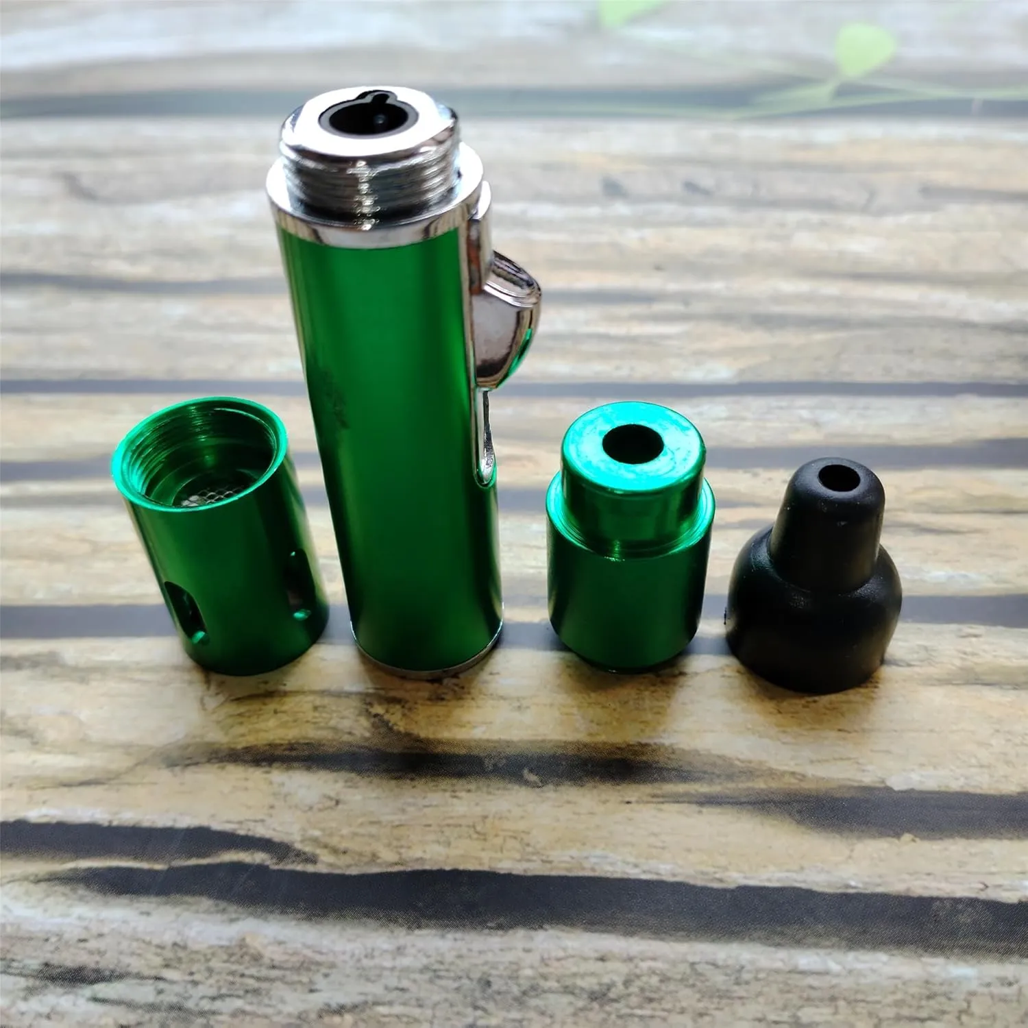 Handheld Inflatable Torch Lighter,Portable Multifunctional All-in-One Tube Built-in Detachable Lighter,Outdoor,Indoor,Camping,Candle,Birthday,Green (2PCS)