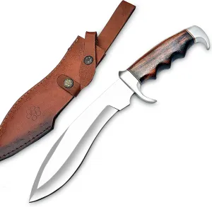 Handmade D2 Kukri Knife - 15" Fixed Blade Full Tang for Gardening, Camping, Survival, Hunting, Bushcraft - Premium Outdoor Gear Razor Sharp Edge - Durable Craftsmanship