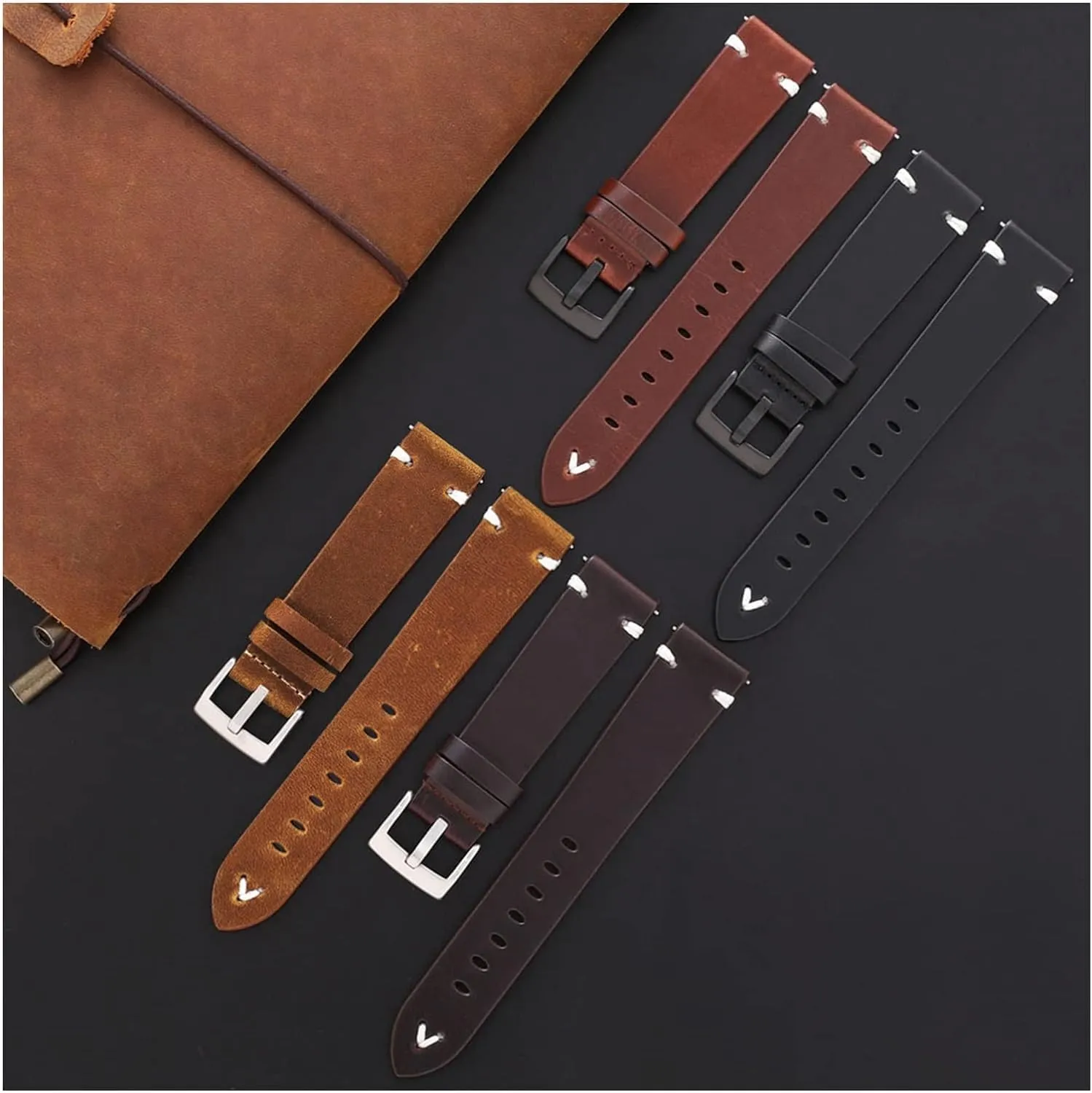 Handmade Watch Strap for men Oil Wax Italian Leather Watchband Watch Belt