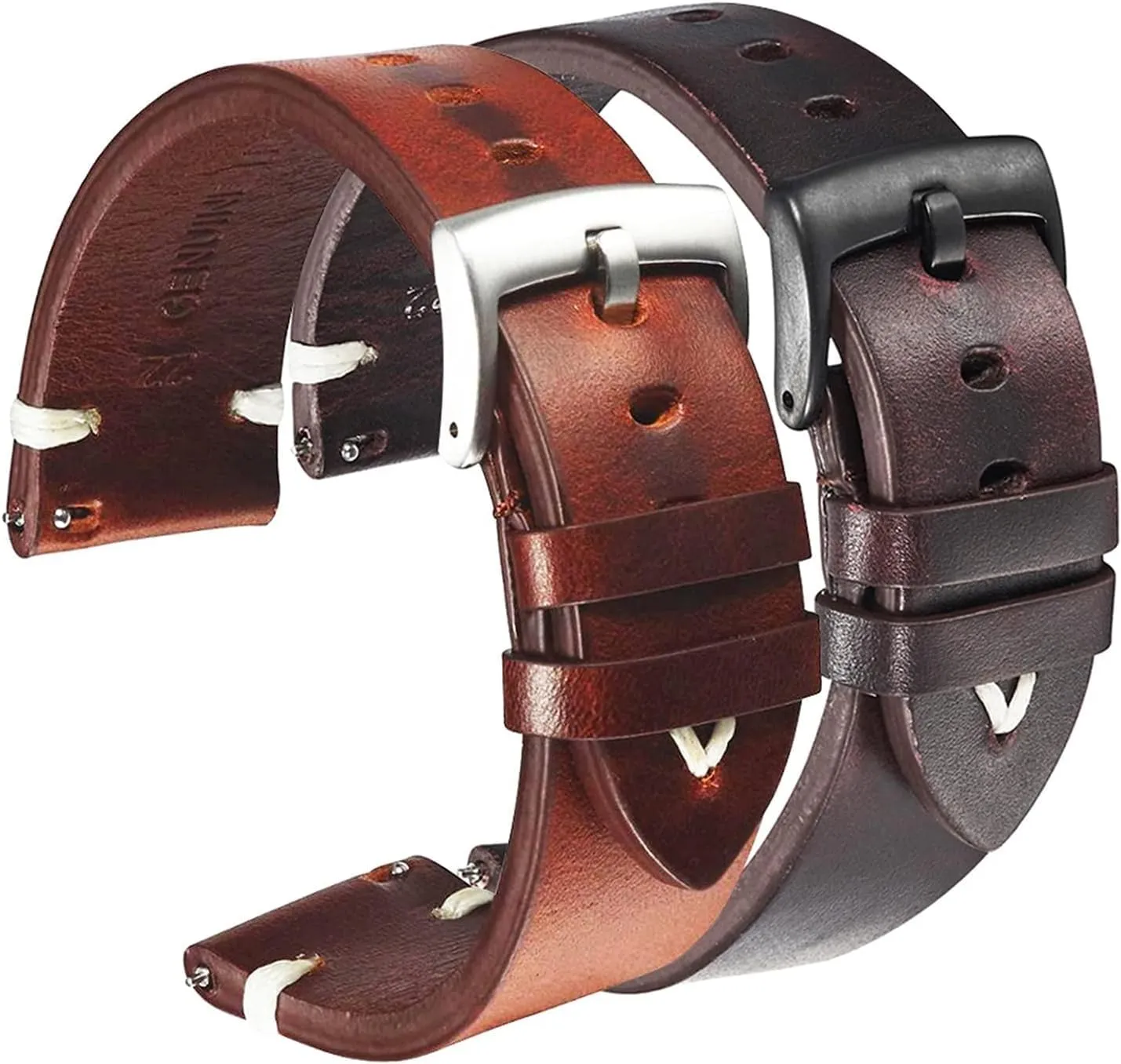 Handmade Watch Strap for men Oil Wax Italian Leather Watchband Watch Belt