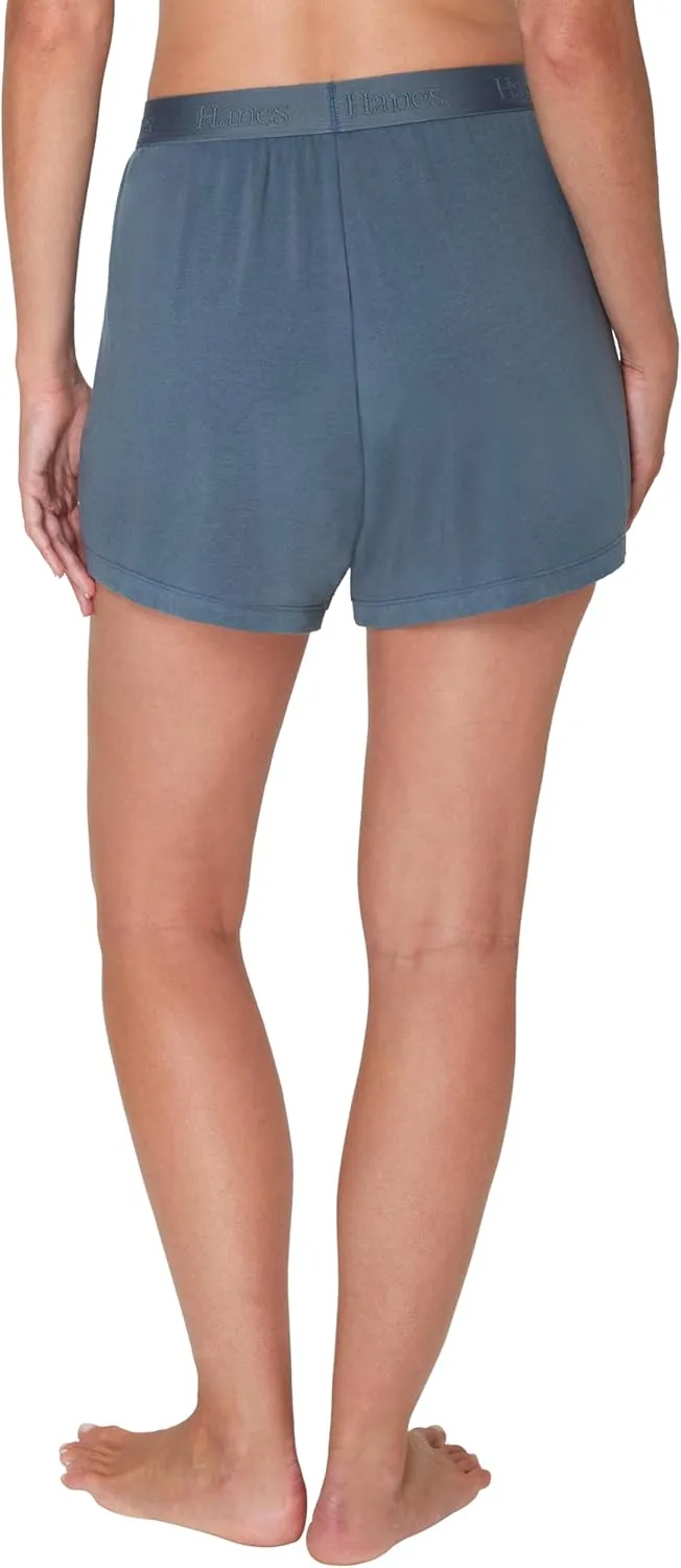 Hanes Women's Originals SuperSoft Comfywear Sleep Shorts, 3.25" (2 Pack)