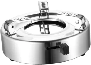 Happyyami Compact Stainless Steel Alcohol Burner Alcohol Stove for Hot Pot Cooking Stewing for Camping Hiking Picnics Lightweight Reusable Cookware Supplies