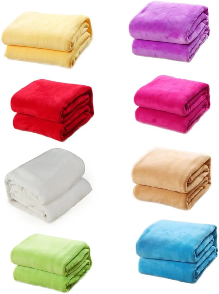 Happyyami Solid Color Flannel Fleece Blanket Lightweight Warm Bedding for Home Camping Backpacking Cozy Yellow Throw for All Seasons