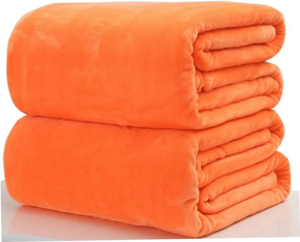 Happyyami Solid Color Fleece Blanket Lightweight Flannel Bed Blanket for Couch Extra Warm for Winter Camping and Home Use