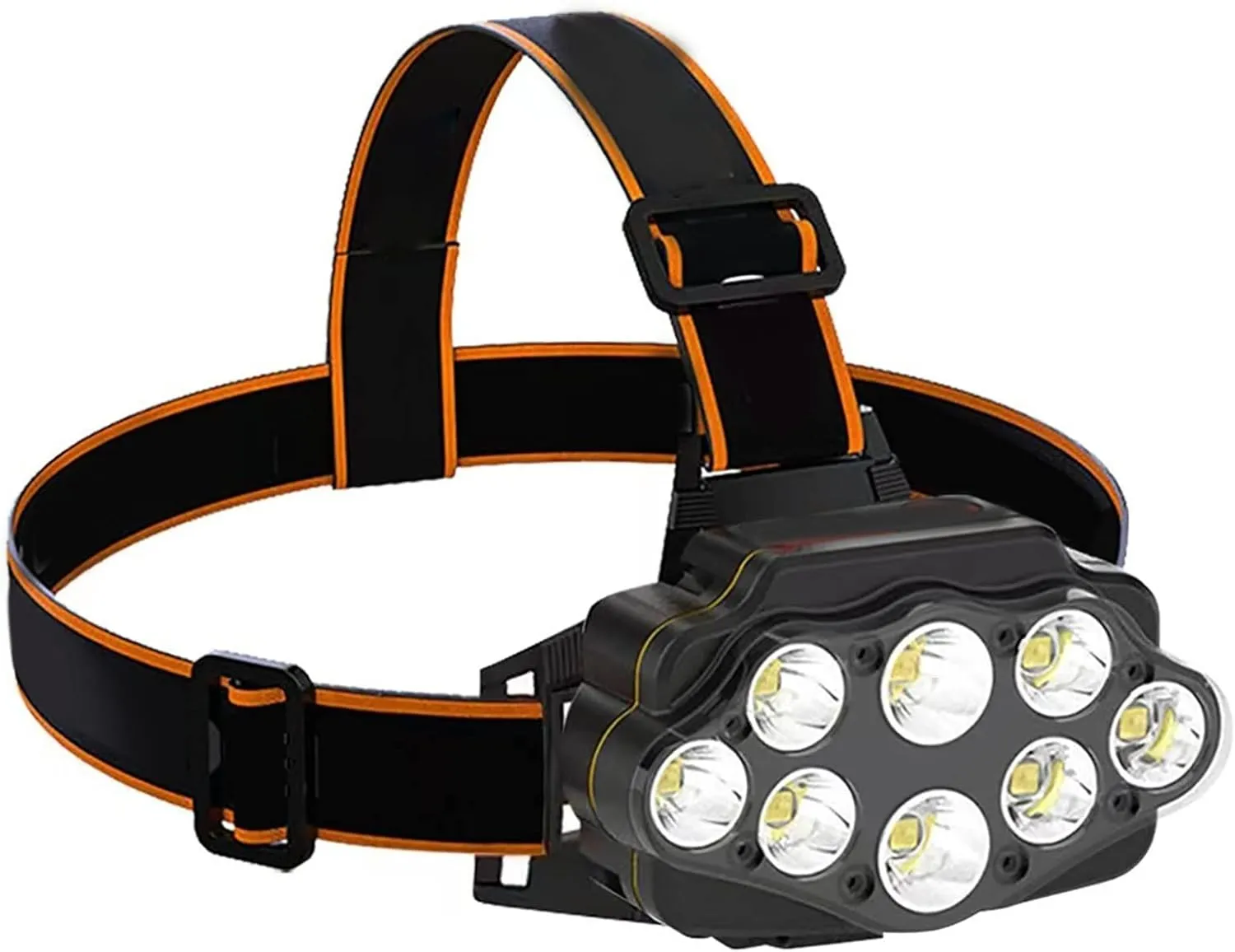 Head Flashlight Waterproof USB Charging Durable Portable Super Bright 8 LED Light Rechargeable Headlight for Nightwalk Hiking Fishing