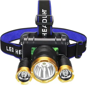 Head Light,Rechargeable Super Bright Head-Mounted Induction Flashlight Night Fishing Lights Rice Xenon Lamp Waterproof LED Outdoor(A)