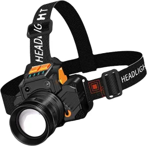 Head Torch Rechargeable 3 Modes LED Headtorch, Motion Sensors Waterproof Headlamp for Camping Running Fishing