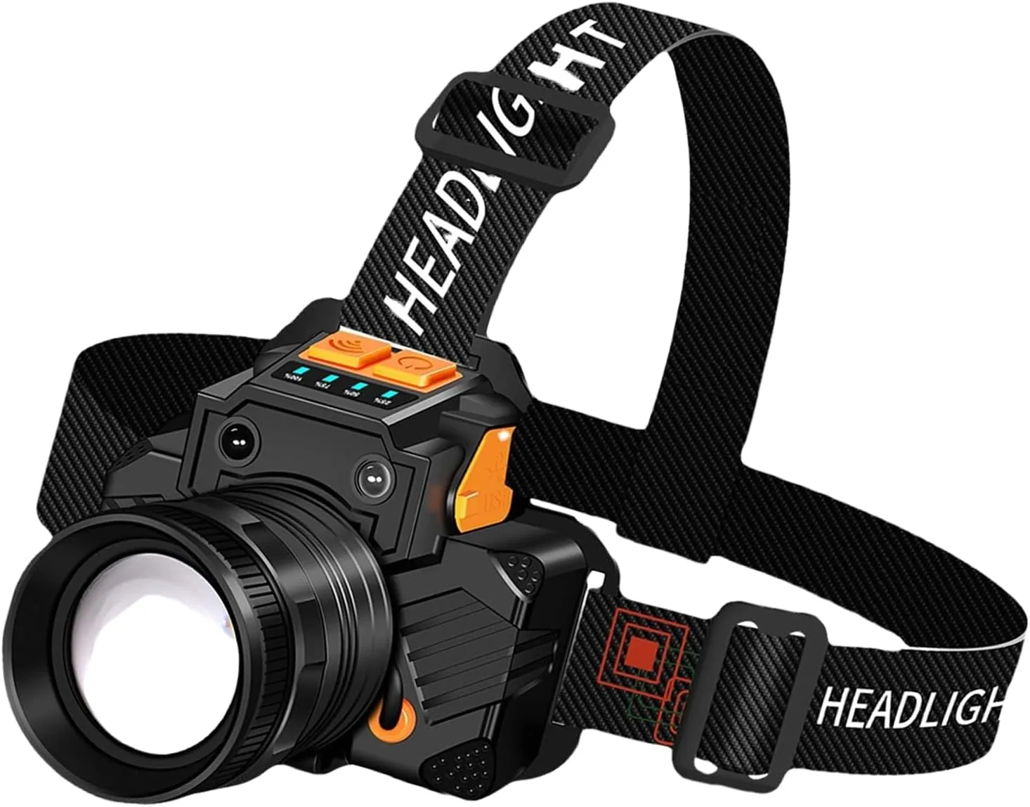 Head Torch Rechargeable 3 Modes LED Headtorch, Motion Sensors Waterproof Headlamp for Camping Running Fishing