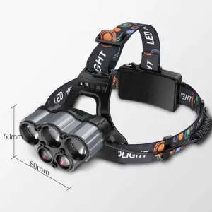 Head Torch,Headlamp, Rechargeable Headlamp for Adults 6000 Lumens Super Bright Zoomable Headlight, Super Bright WaterproofSuitable for Running, Walking, Camping, Reading, Hiking
