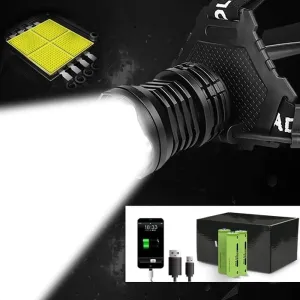 Head Torch,Highlighted Light Headlight USB Charging Capacity Display with Output Telescopic LED Headlights LED Headlamp Flashlight for Adults & Kids, Camping,Hiking