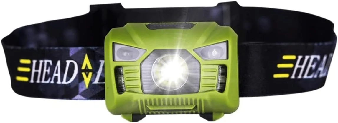 Headlamp Body Motion Sensor Headlamp Induction USB Rechargeable Headlight 2 Switch Modes Head Flashlight Torch lamp (Emitting Color : Red) (Green)