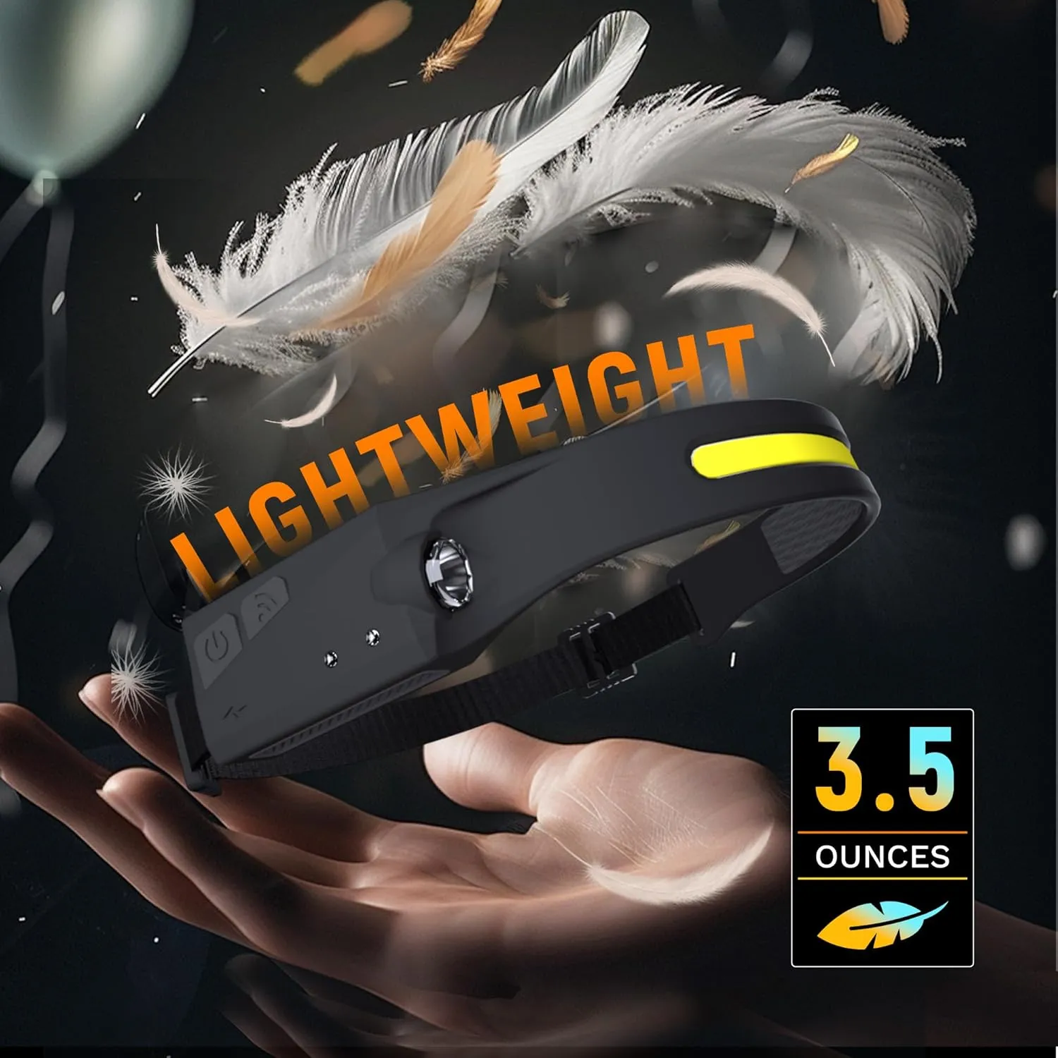 Headlamp Flashlight, 2Pack Rechargeable LED Headlamps 1200Lumens 2 COB 230°Wide Beam Headlight with Motion Sensor Bright 5 Modes Lightweight Waterproof Head Lamp for Outdoor Running, Camping Hiking