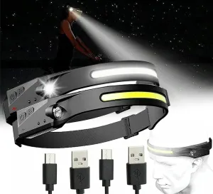 Headlamp Flashlight,Headlamp Rechargeable Led Headlamp, 2-in-1 Motion Sensor Ultra Bright Led Headlamp & Flashlight, 230° Wide Beam & Spotlight for Outdoor Indoor (2PCS)
