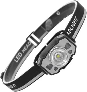 Headlamp Rechargeable, Ultra Bright LED Head Lamp Flashlight with Zoom Infrared Sensing, Motion Sensor Waterproof Headlight for Camping Fishing Hiking (Black)