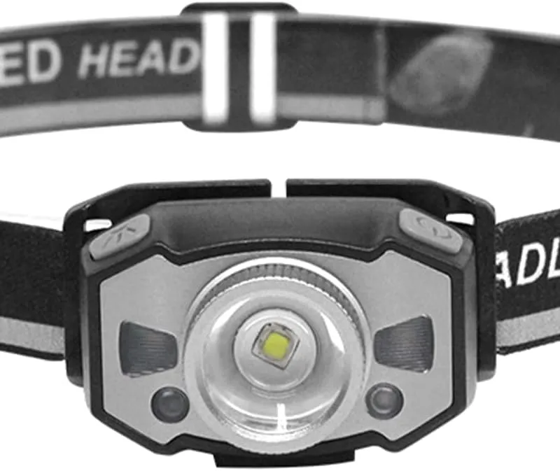 Headlamp Rechargeable, Ultra Bright LED Head Lamp Flashlight with Zoom Infrared Sensing, Motion Sensor Waterproof Headlight for Camping Fishing Hiking (Black)